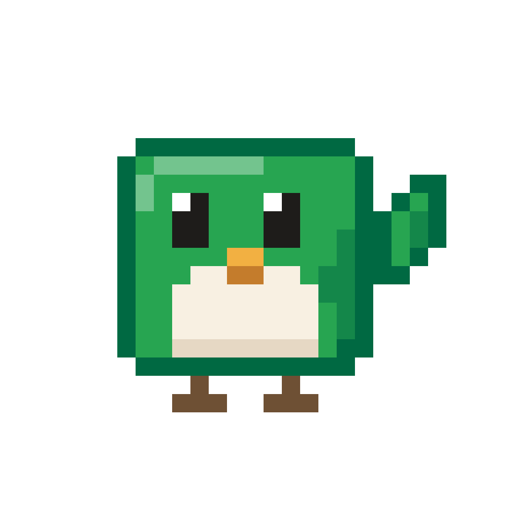 Hewy's app icon: a green pixel wren on white.